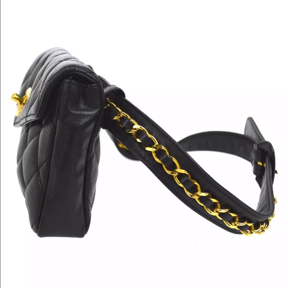 Vintage Chanel Quilted Chain Belted Waist/Bum Bag - Picture 2 of 4